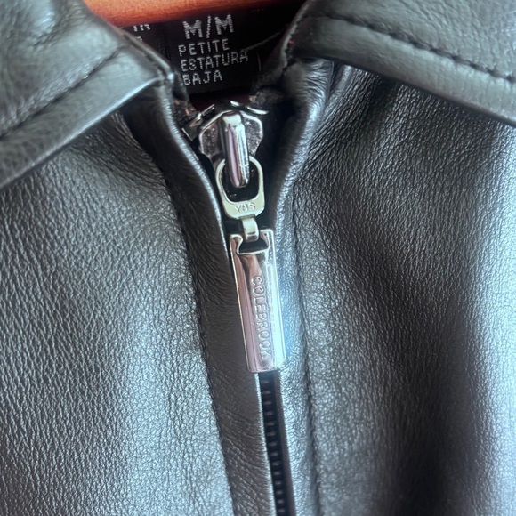 Colebrook & Co Black Genuine 100% Leather Zip Jacket Petite Size: Medium - Picture 6 of 6